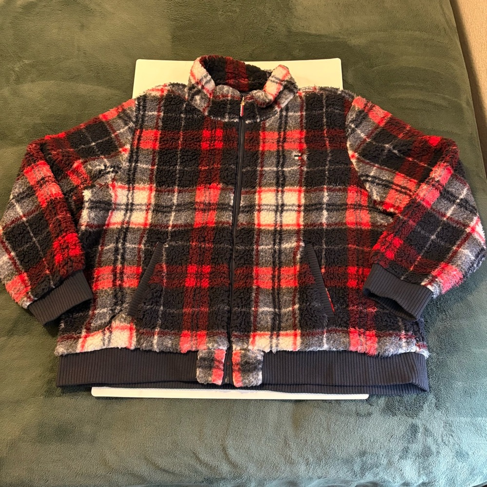 Tommy Hilfiger Plaid Sherpa Fleece Jacket — XXL — Soft & Cozy‎